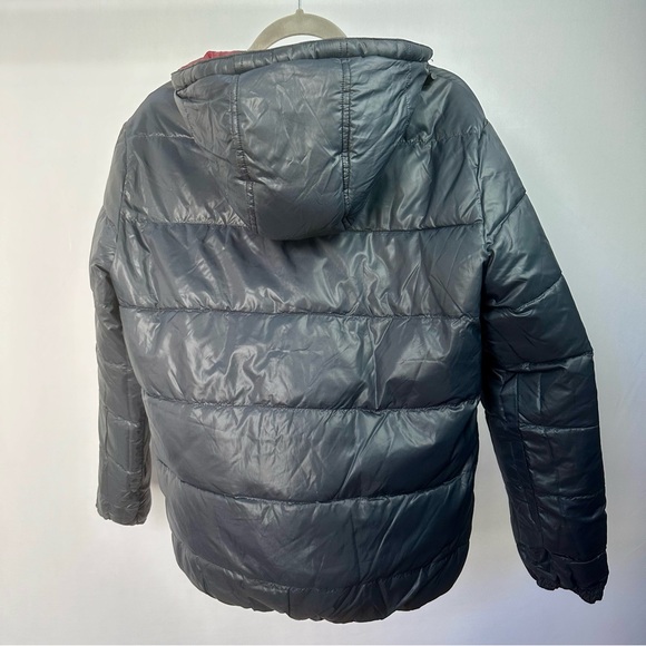 Men’s Reversible Dark Red/Black Puffer Jacket - Picture 10 of 11